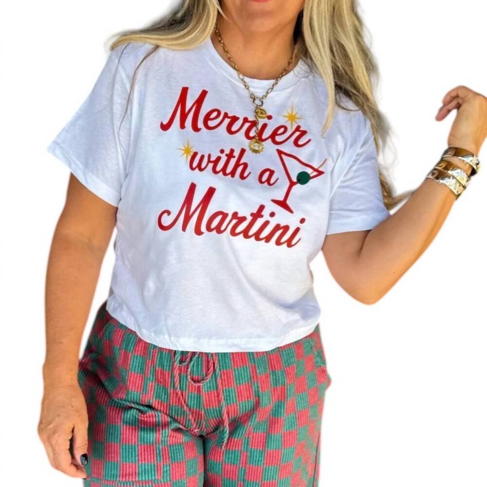 NEW BLAKELEY merrier with a martini graphic tee in white/red